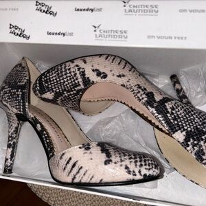 Faux reptile skin heels